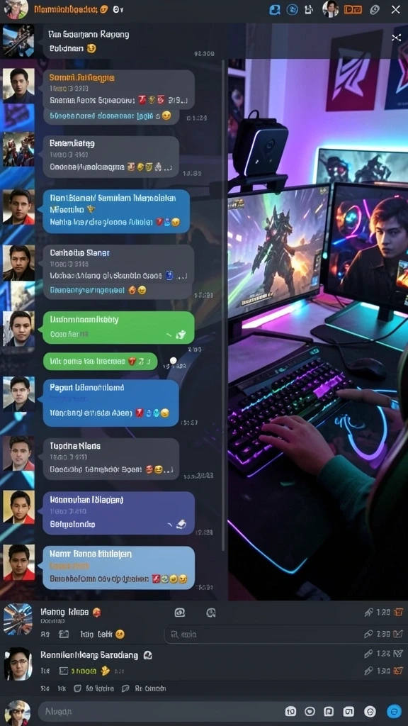 Interaksi dalam komunitas gamer yang aktif.