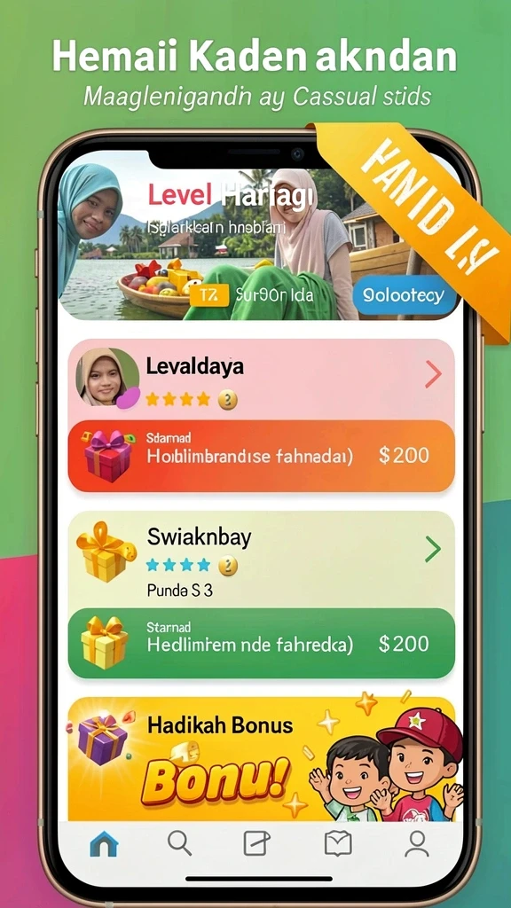 Tampilan menu utama yang menarik dan mudah digunakan.