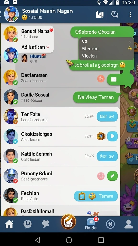 Fitur chat untuk berinteraksi dengan pemain lain.
