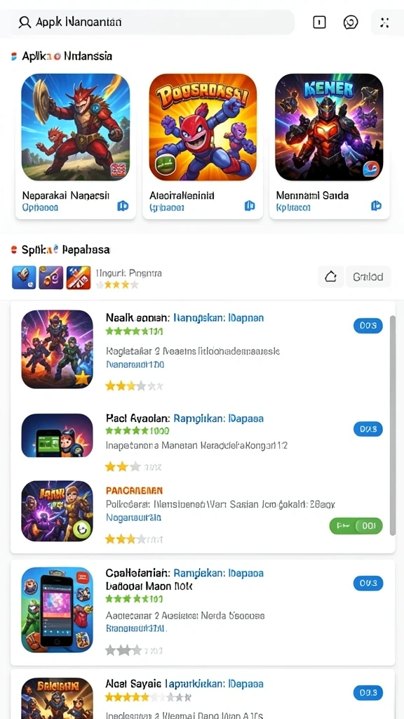 Tangkapan layar menggambarkan menu interaktif dan pilihan permainan.