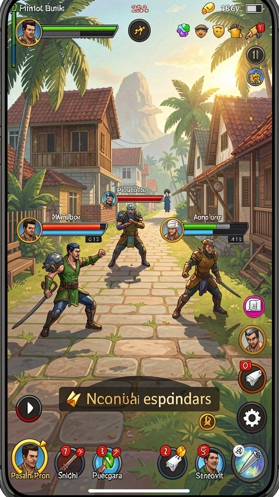 Grafis indah dan latar belakang yang kaya.