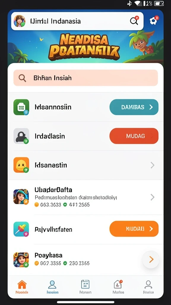 Tampilan antarmuka permainan yang menarik.