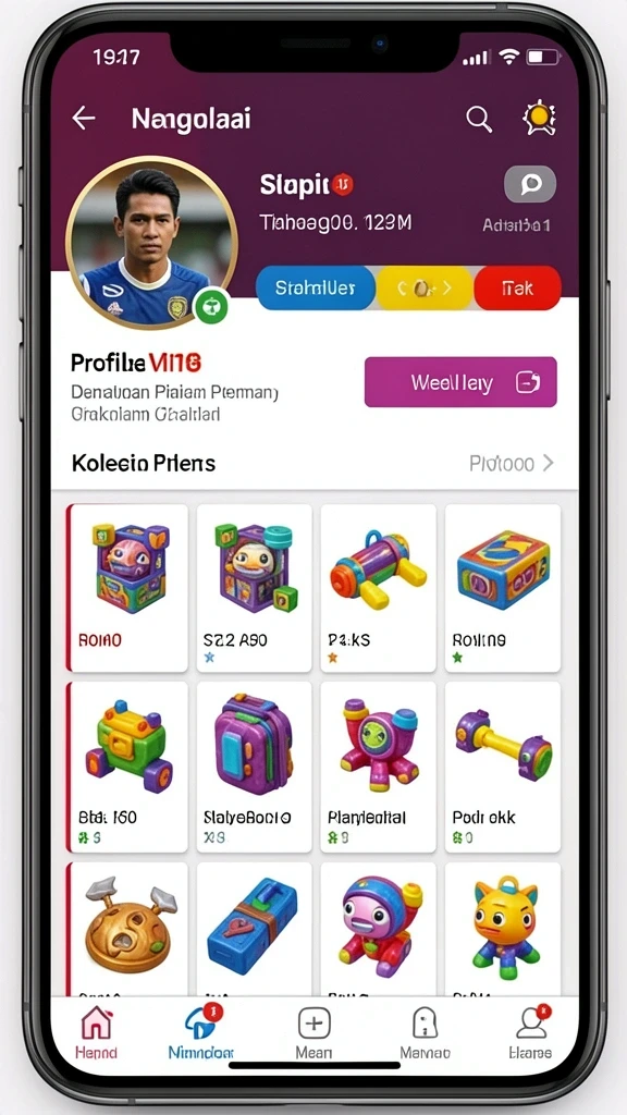 Fitur sosial untuk berbagi pencapaian dengan teman.